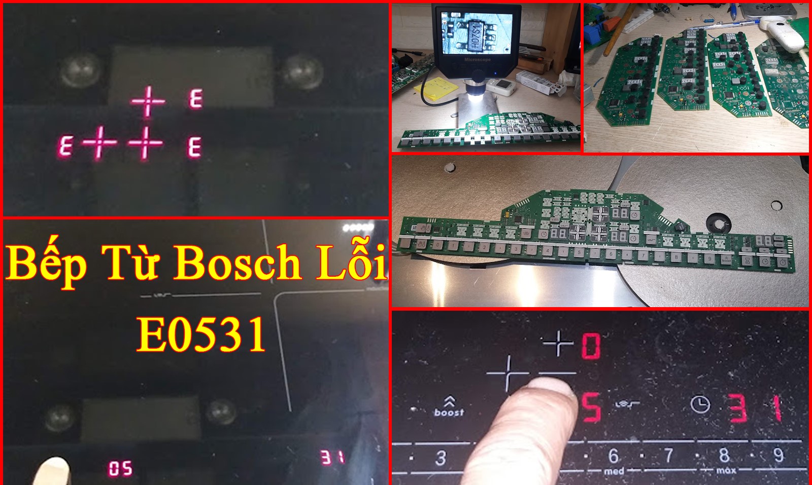 Bếp từ Bosch báo lỗi E0531: #3 Nguyên nhân và Cách xử lý
